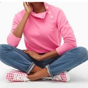 J. Crew Wide Button Collar Pullover Sweatshirt